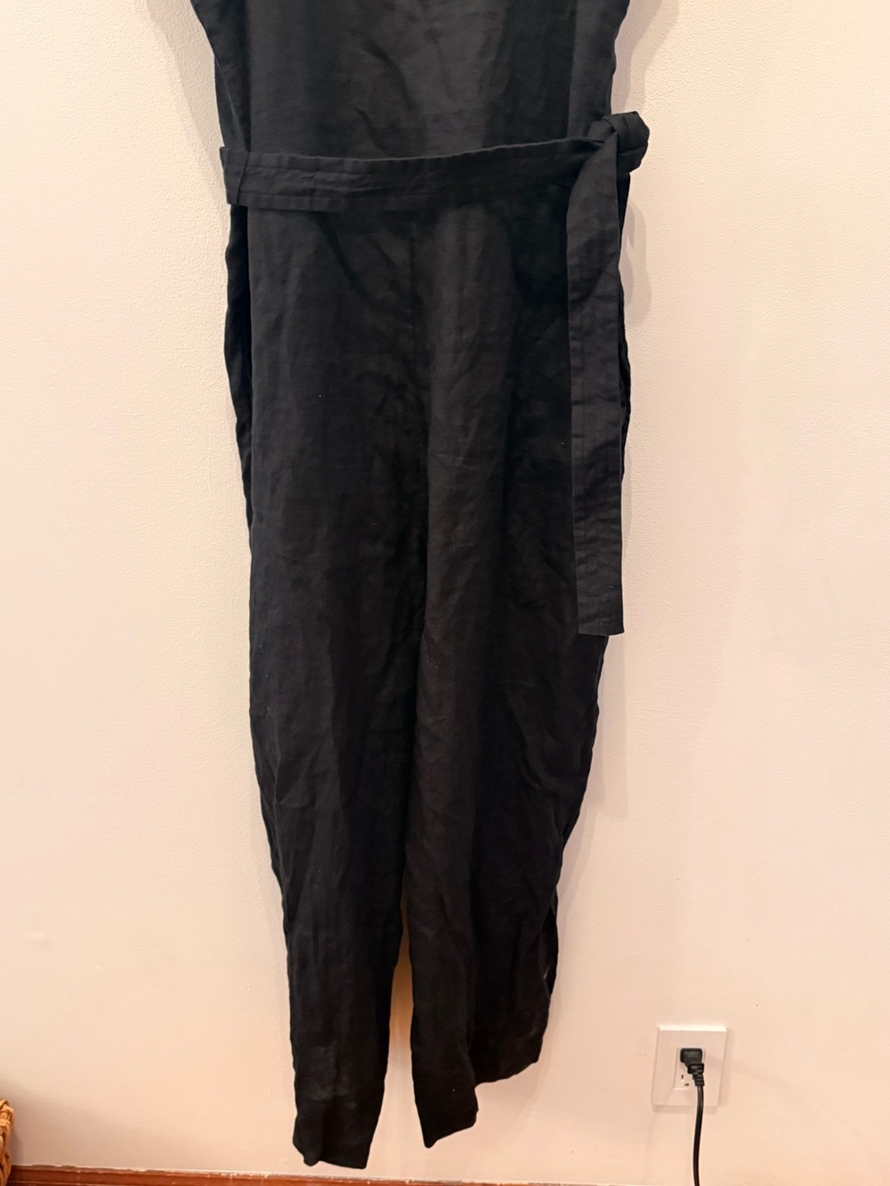 Everlane Black Linen-Strap Jumpsuit with Waist Tie - Picture 8 of 8